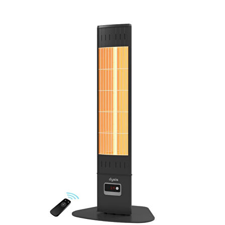 Single X Karbon Serisi IP65 Suya-Toza Dayanıklı 2300 W Siyah Uzaktan Kumandalı Dış Mekan Isıtıcı