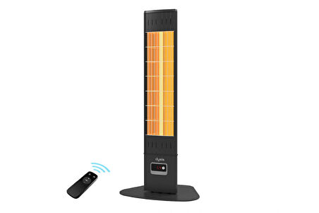 Single X Karbon Serisi IP65 Suya-Toza Dayanıklı 2300 W Siyah Uzaktan Kumandalı Dış Mekan Isıtıcı