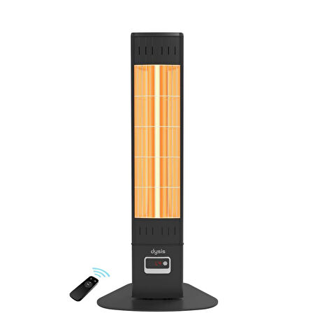 Single X Karbon Serisi IP65 Suya-Toza Dayanıklı 2300 W Siyah Uzaktan Kumandalı Dış Mekan Isıtıcı