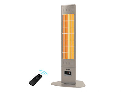 Single X Karbon Serisi IP65 Suya-Toza Dayanıklı 2300 W Bej Uzaktan Kumandalı Dış Mekan Isıtıcı