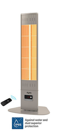 Single X Karbon Serisi IP65 Suya-Toza Dayanıklı 2300 W Bej Uzaktan Kumandalı Dış Mekan Isıtıcı