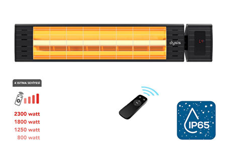 Art Plus Karbon Serisi IP65 Suya-Toza Dayanıklı 2300 W Siyah Uzaktan Kumandalı Dış Mekan Isıtıcı