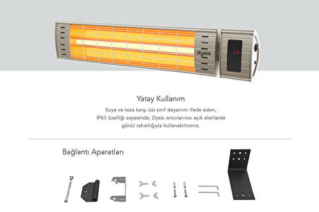 Art Plus Karbon Serisi IP65 Suya-Toza Dayanıklı 2300 W Bej Uzaktan Kumandalı Dış Mekan Isıtıcı
