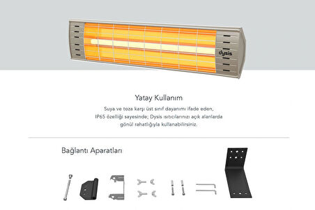 Dysis DH-7486 Art Plus Karbon Serisi IP65 Suya-Toza Dayanıklı 2300 W Bej Dış Mekan Isıtıcı