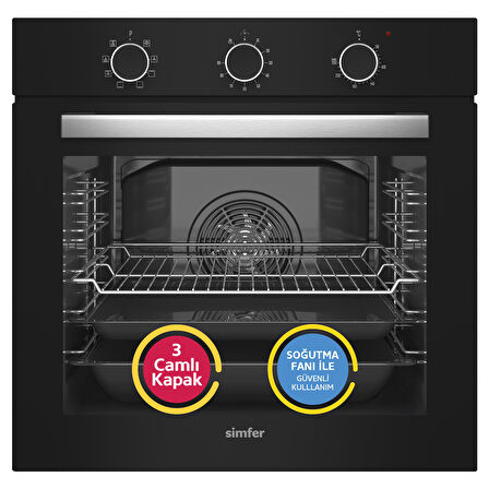 Simfer 8220 Ank. QS Büyük Pop-up 9 Fonk Siyah Cam Power Turb