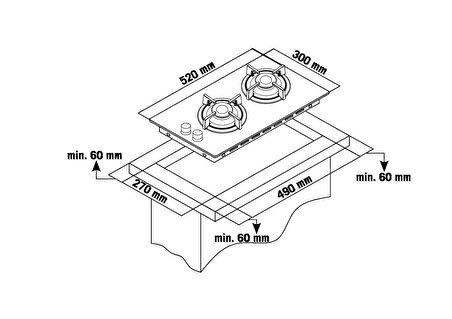 Simfer 3370 2G Elektrikli 30 cm Siyah Cam Ankastre Ocak