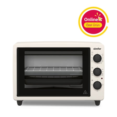 Simfer 3422 Bej 34 LT Statik Mini/Midi Fırın - 4 Fonksiyon, Programlanabilir Pişirme & Isı Kontrol Sistem