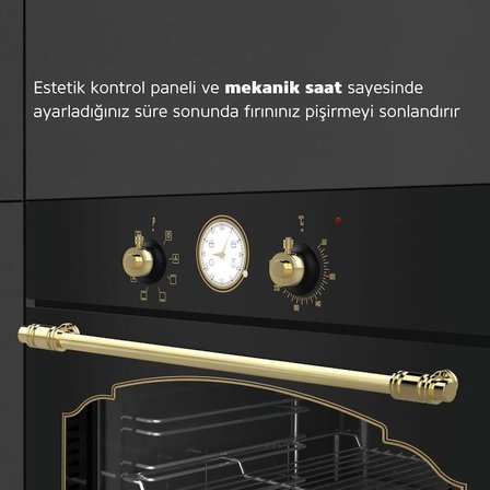 Simfer 8257 Siyah 8 Fonksiyon Ankastre Multi Turbo Fırın