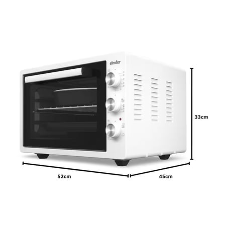 4262 Beyaz 42 LT Turbo Fan Piliç Peçirme Mini/Midi Fırın - 6 Fonksiyon,Yoğurt Yapma, Buz Çözme & İç Aydınlatma
