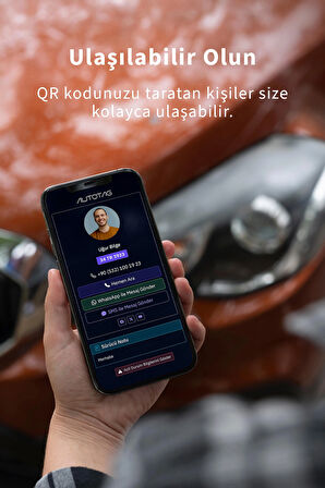 AutoTag Qr Kodlu Akıllı Araç Etiketi - Karekod Numaratör - İçten Yapıştırmalı Cam Etiket