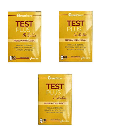 Green Store Test Plus Tribulus Takviye Edici Gıda 60 Kapsül 3 ADET