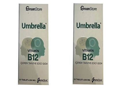 Umbrella Vitamin B12 30 Tablet 2 ADET