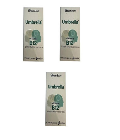 Umbrella Vitamin B12 30 Tablet 3 ADET