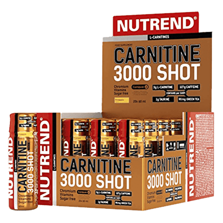 Nutrend L-carnitine Shot 3000mg 20 Ampül - Portakal Aromalı Thermoganic Karnitin