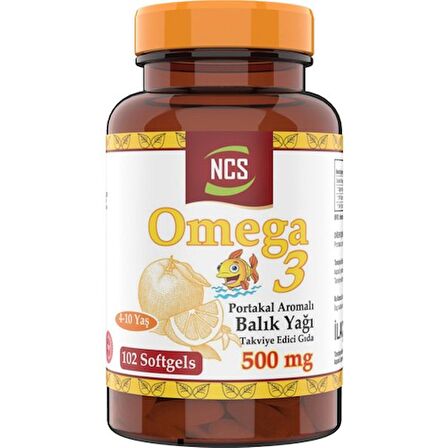 Ncs Omega 3 Portakal Aromalı Çocuklar Için Balık Yağı 102 Softgel