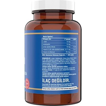 Ncs Lutein 15 Astaksantin 12 Mg 60 Tablet Çinko