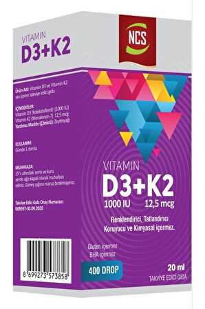 Ncs Vitamin D3+K2 20 ml