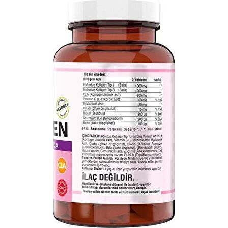 Ncs Type 1-3 Balık Kollajen Cla Biotin 90 Tablet Çinko Collagen Hyaluronic Acid