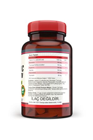 Vitamin C 120 Tablet Resveratrol Kuşburnu Aserola Kuarsetin