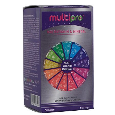 Multipro Multivitamin ve Mineral 30 Kapsül