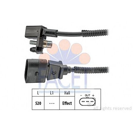 Vag Krank Devir Sensoru Polo 02>05 A2 00>05 Cordoba 03>05 İbiza 02>05 Fabıa 00>04 Akq Ape Aua Aus Axp Az - Facet 9.0443