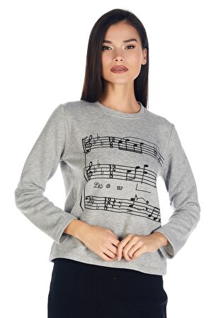 Crystal Taş Baskılı Sweatshirt