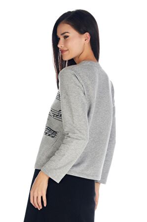 Crystal Taş Baskılı Sweatshirt