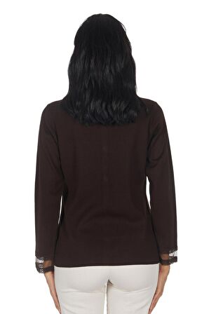 Etek Kol Ucu Transparan Triko Hırka