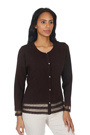 Etek Kol Ucu Transparan Triko Hırka