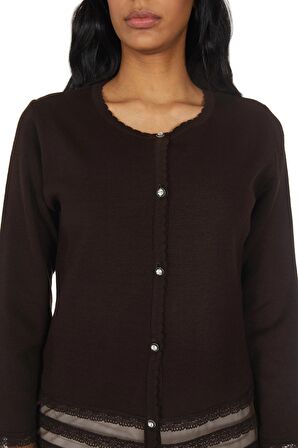 Etek Kol Ucu Transparan Triko Hırka