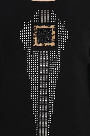 Kristal Taş Hotfix Işlemeli Italyan Yün Bluz