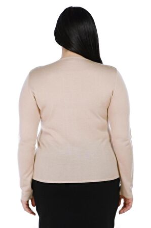 Yaka El Işi Işlemeli Kristal Taşlı Bluz