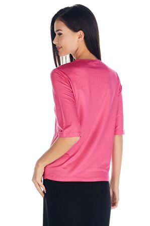 Kadın Lale/tulip Viskoz-lycra T-shirt Bluz