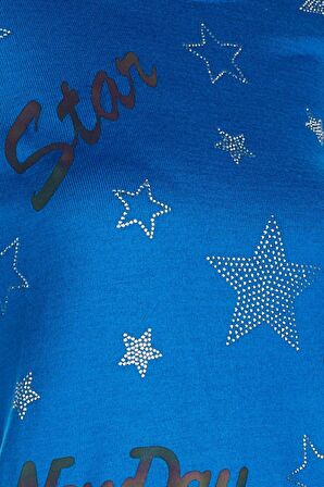 Kadın Kristal Taş Baskı Dejorlu Triko Kazak