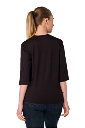 Kristal Baskılı Viskoz Örme Bluz