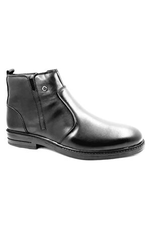 385040 Siyah Kışlık Kürklü Fermuarlı Erkek Bot