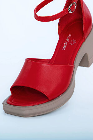 Kadın Topuklu Ayakkabı Z395001-Krımızı | 37