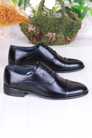 Pierre Cardin 7018 Siyah Açma Damat Ayakkabısı Takım Ayakkabısı Erkek Klasik Ayakkabı