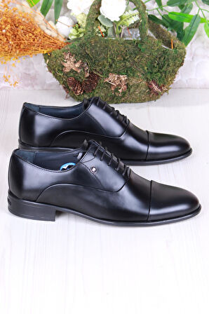 Pierre Cardin 7018 Siyah Açma Damat Ayakkabısı Takım Ayakkabısı Erkek Klasik Ayakkabı