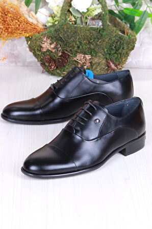 Pierre Cardin 7018 Siyah Açma Damat Ayakkabısı Takım Ayakkabısı Erkek Klasik Ayakkabı