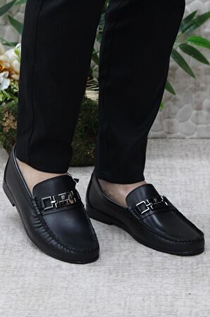 Pierre Cardin 25109 Siyah Hakiki Deri Erkek Babet Loafer Erkek Ayakkabı