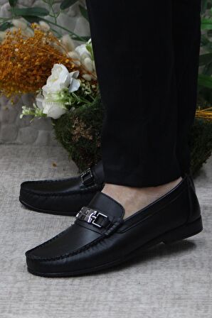 Pierre Cardin 25109 Siyah Hakiki Deri Erkek Babet Loafer Erkek Ayakkabı