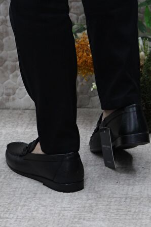Pierre Cardin 25109 Siyah Hakiki Deri Erkek Babet Loafer Erkek Ayakkabı