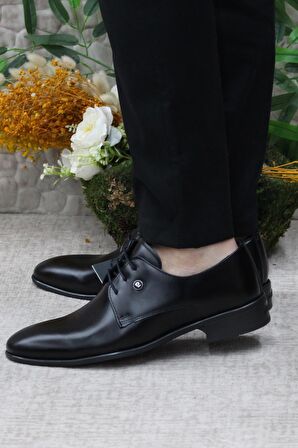 Pierre Cardin 7030-1 Siyah Açma Damat Ayakkabısı Takım Ayakkabısı Erkek Klasik Ayakkabı