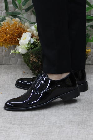 Pierre Cardin 7018 Siyah Rugan Damat Ayakkabısı Takım Ayakkabısı Erkek Klasik Ayakkabı