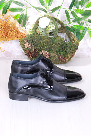 Pierre Cardin 7058 Siyah Rugan Damat Ayakkabısı Takım Ayakkabısı Erkek Klasik Ayakkabı