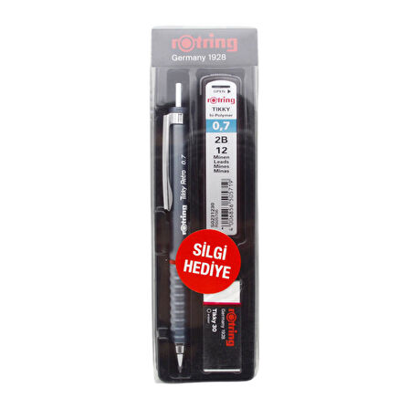 Rotring Retro Versatil Uçlu Kalem Uç-Silgi 3 lü Okul Seti 0.7