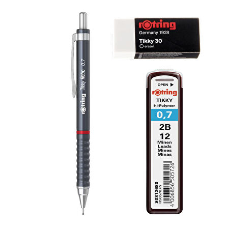 Rotring Retro Versatil Uçlu Kalem Uç-Silgi 3 lü Okul Seti 0.7