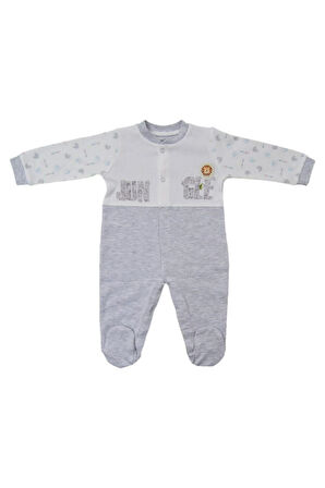 Kız Bebek Gri Jungle Patikli Tulum 3015