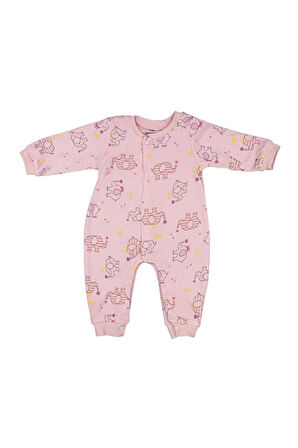 Kız Çocuk Pembe Animal Bebek Tulumu Tu3061